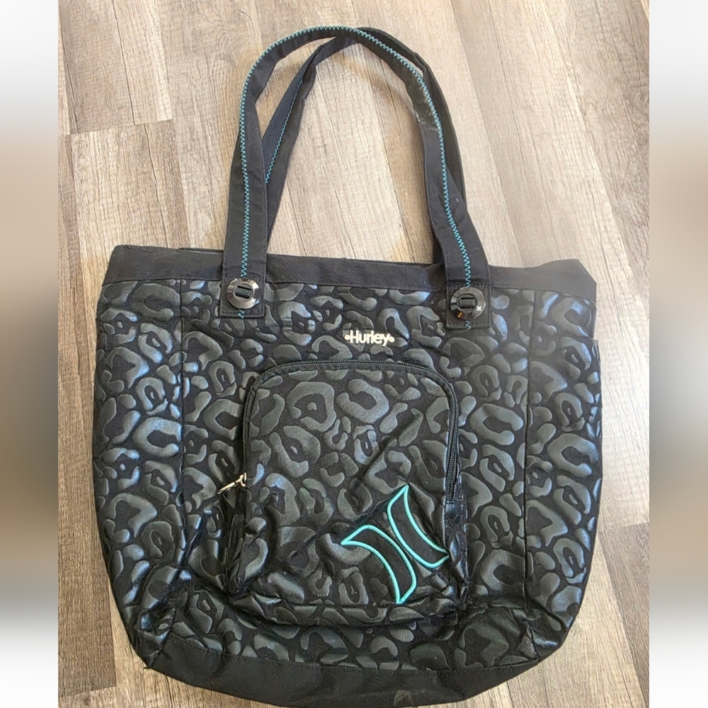 HURLEY ZIPPERED TOTE BAG BLACK skater Boho Y2k 2000s Zumiez